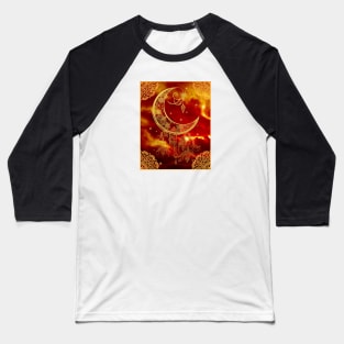 Mandala Fire Moon Baseball T-Shirt